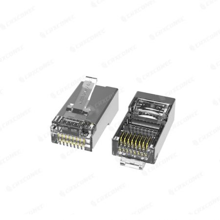 Penyambung Ethernet Modular STP Cat.5E RJ45 Dengan Pisau Sentuh 2 Cucuk
